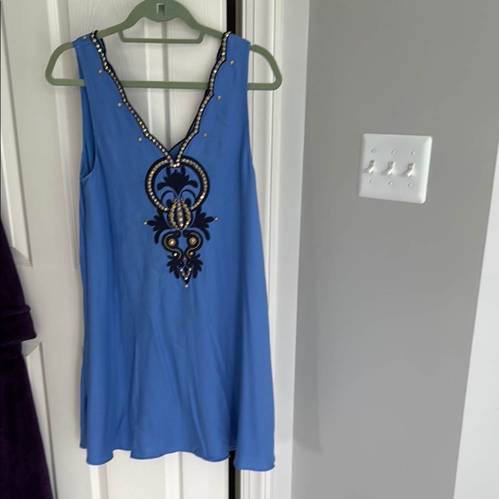 Lilly Pulitzer Blue Embellished Mini Dress
